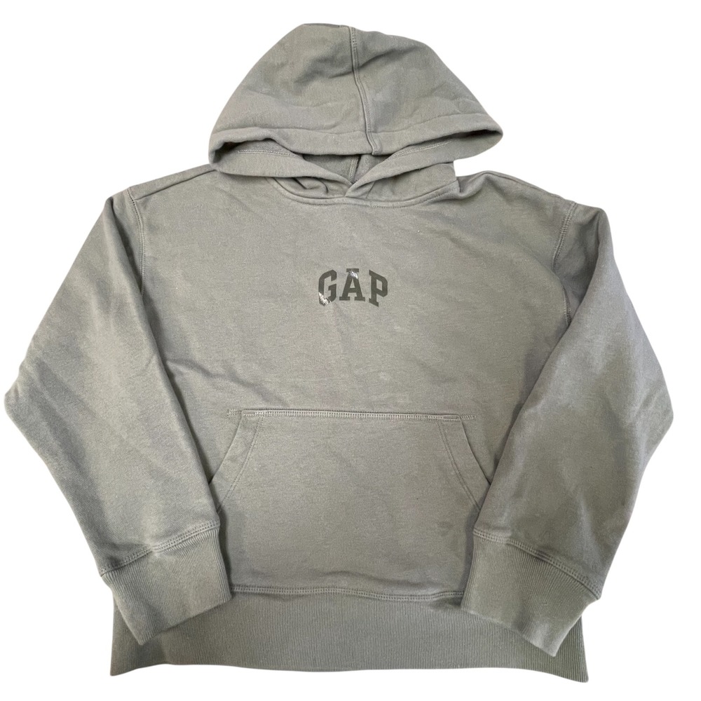 GAP Kids Hoodie Sweatshirt Pullover Green Spell Out Logo Youth